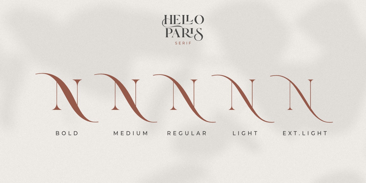 Ejemplo de fuente Hello Paris Serif Bold